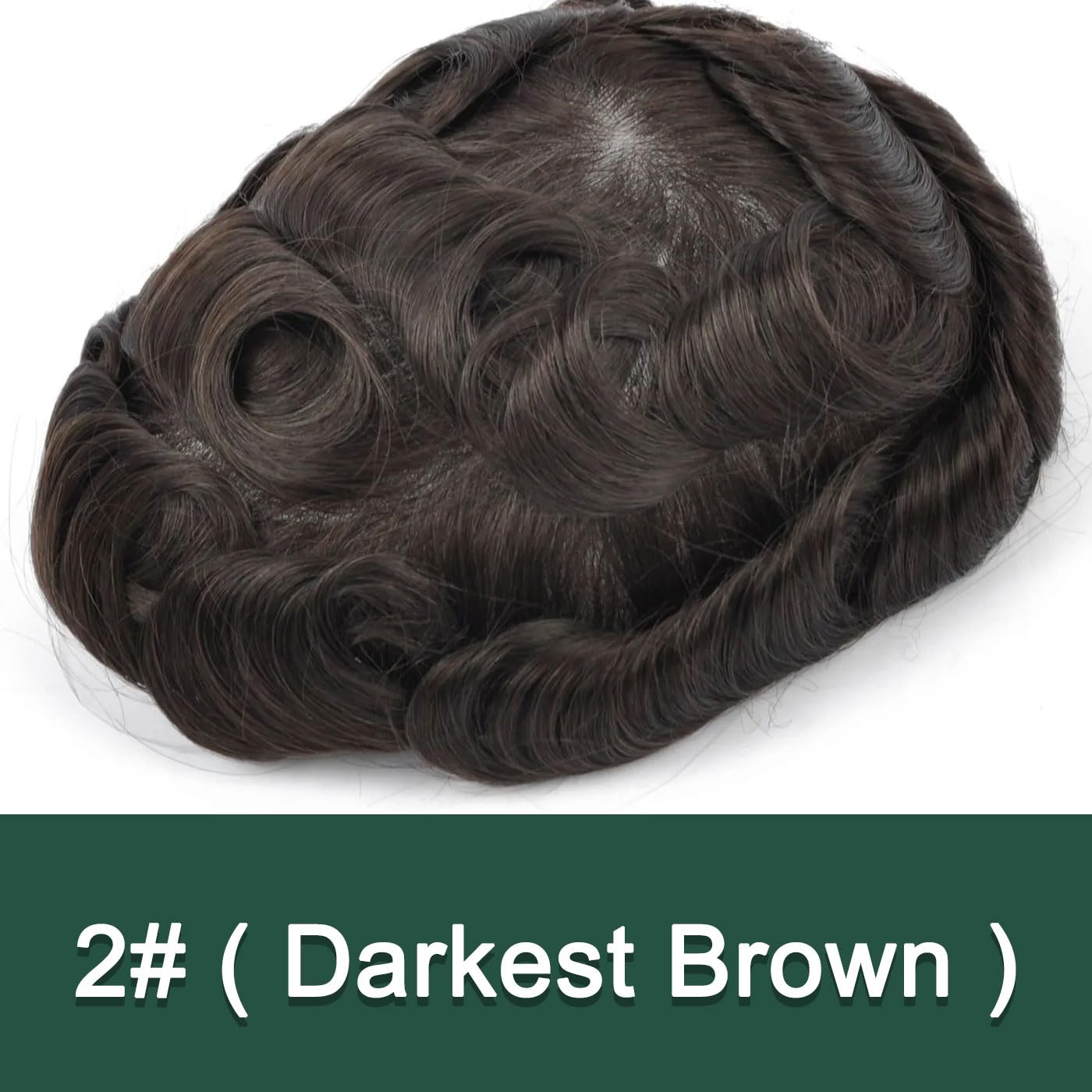 Toupee For Men 0.1mm Poly Skin Human Hair System For Men Men'S Toupee V-Loop Knots Durable Pu Toupee Human Hair Mens Wig Base Size 8X10 Inch 120% Density (#2) - Image 2