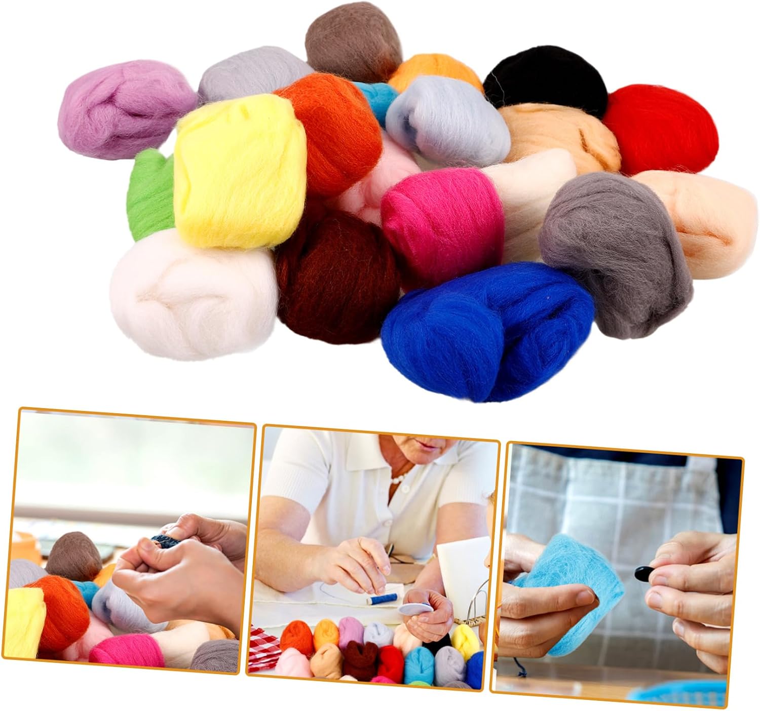 LIFKOME Rtificial Handmade Felt Pad Working Kit Needle Felting Materials Pack Easy Instructions