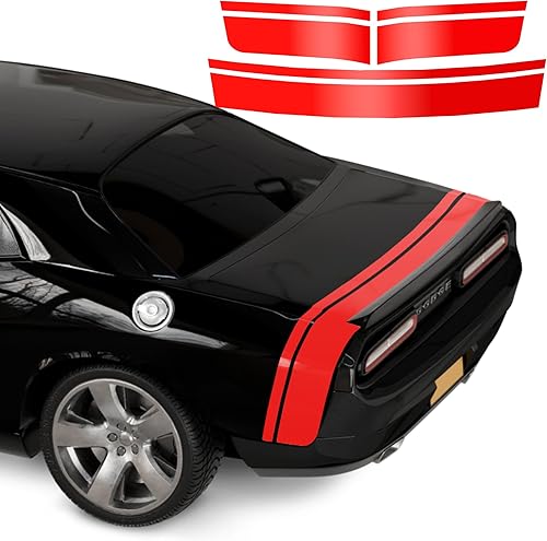 Miniatura 2 de BENINI DESIGN STUDIO Kit de calcomanías de vinilo con gráficos de carreras de rayas laterales compatibles con Dodge Challenger Black Ghost Scat Pack
