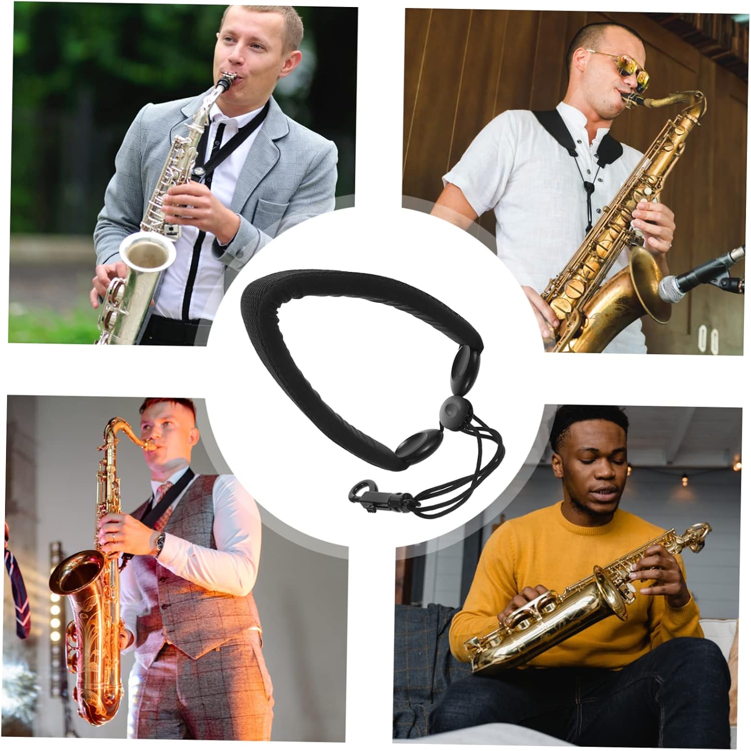Toddmomy Saxophone Neck Strap Cushioned Padding and Widened Design for Alto and Tenor Instruments Comfortable and Hanging Belt for