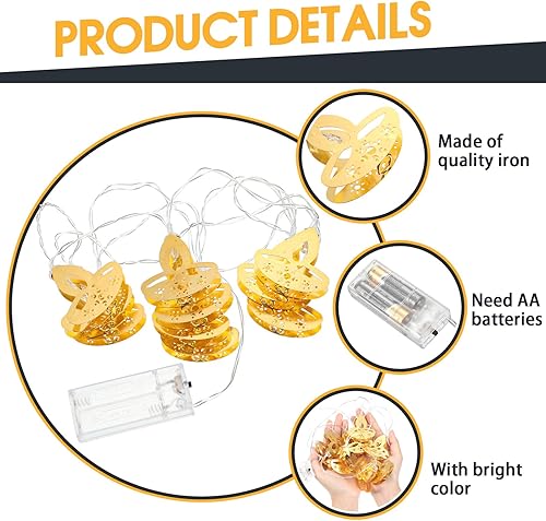 Miniatura 3 de Diwali - Tira de luces de 5.4 pies, 10 luces LED indias, decoraciones Diwali para el hogar, luces blancas cálidas para interiores y exteriores,