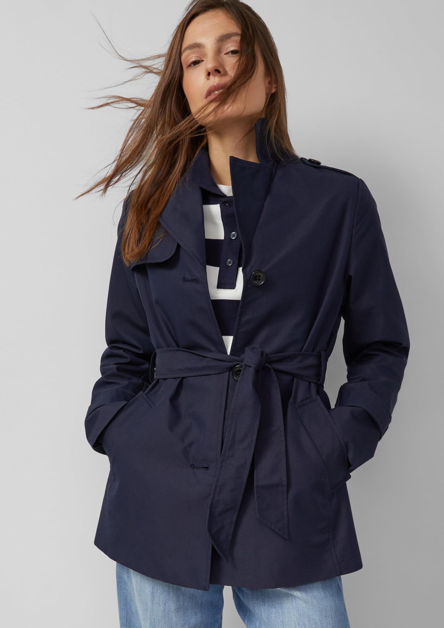 s.Oliver Wasserabweisender Trenchcoat im Slim Fit