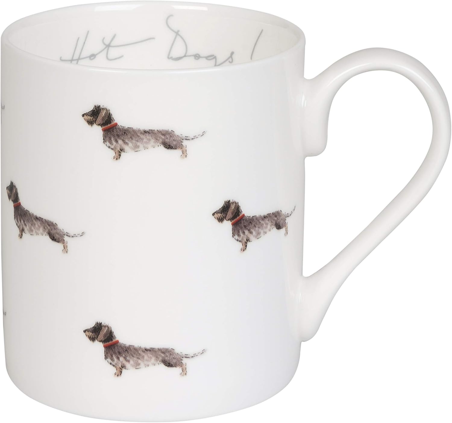 Sophie Allport Dachshund 'Hot Dogs!' Mug, Fine Bone China, Gift Box, Dishwasher Safe (Standard