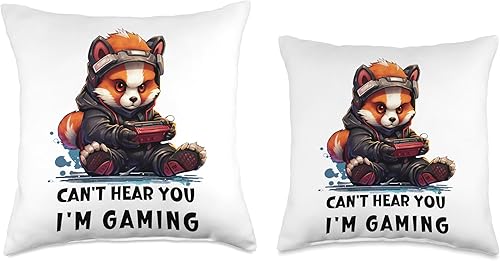 Miniatura 3 de Gaming Red Panda Can't Hear You I'm Gaming Hear You I'm Gaming Red Panda Lover - Almohada de 18 x 18 pulgadas, multicolor