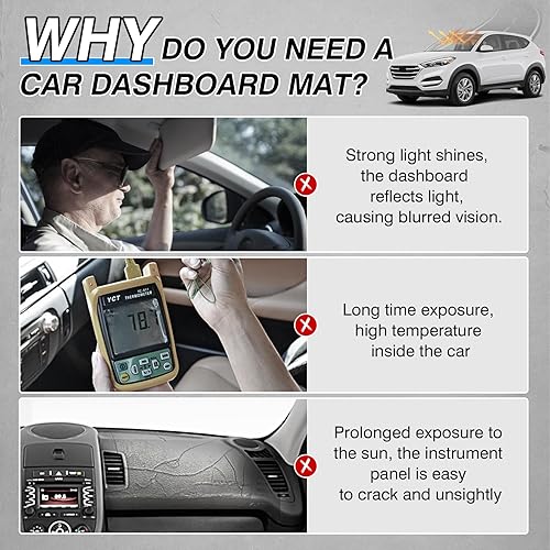 Miniatura 103 de Cartist - Funda de salpicadero, alfombrilla antideslizante, protector de rayos ultravioleta, antirreflejos