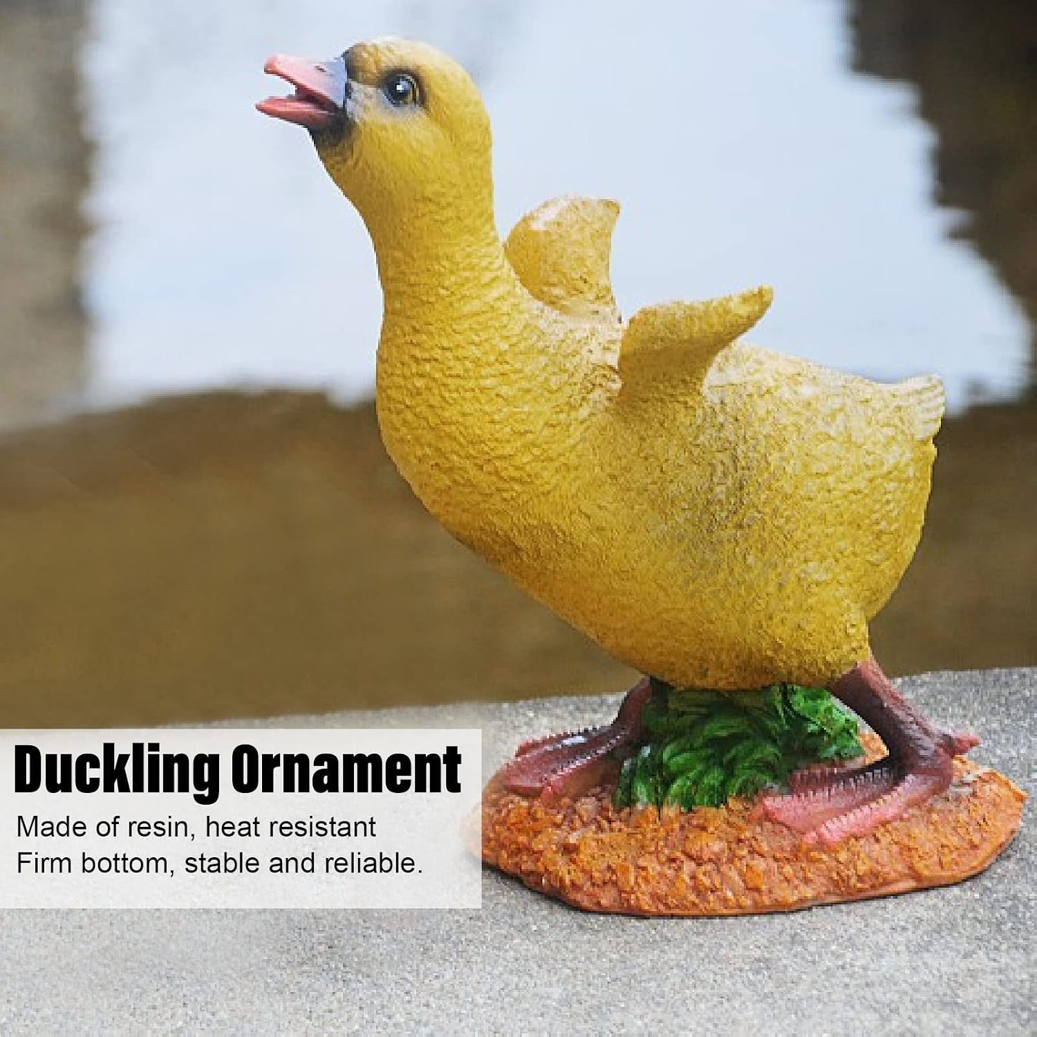 EVTSCAN Resin Duck Figures Garden Decoration - Ducklings Ornament Animal Outdoor Statue, Lifelike Little Duck Sculpture for Desktop Outdoor Garden Decoration(#1)