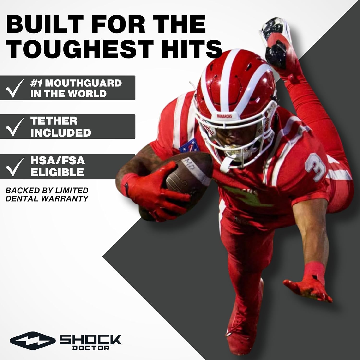 Shock Doctor Nano Double Mouthguard, Protects Upper and Lower Teeth, Youth & Adult available