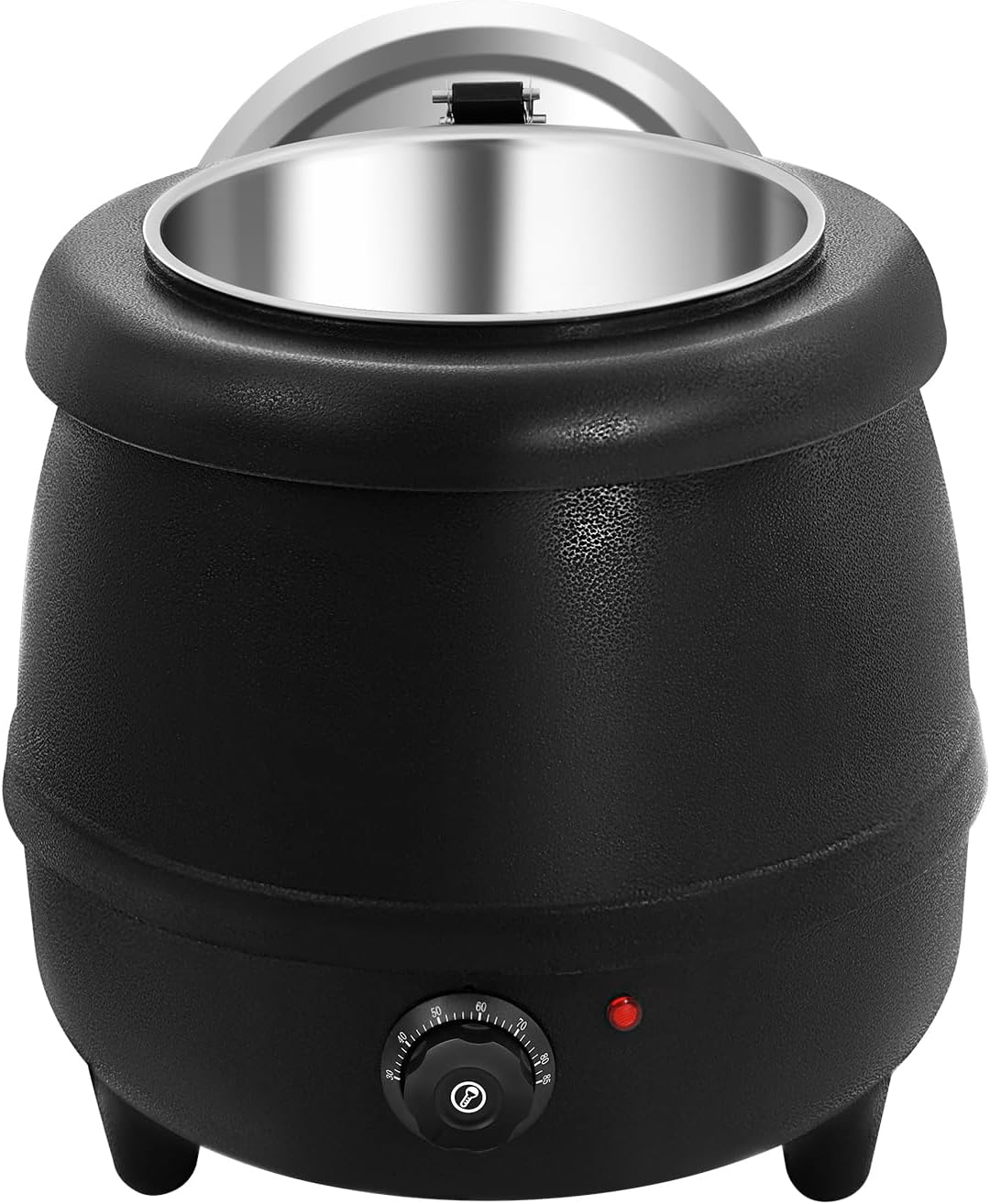 2.64 Gallons Soup Kettle, 110V 400W Stainless Steel Hinged Lid and Detachable Insert Pot 10.5QT Countertop Food Kettle Warmer for Restaurant, Party, Buffet, Catering