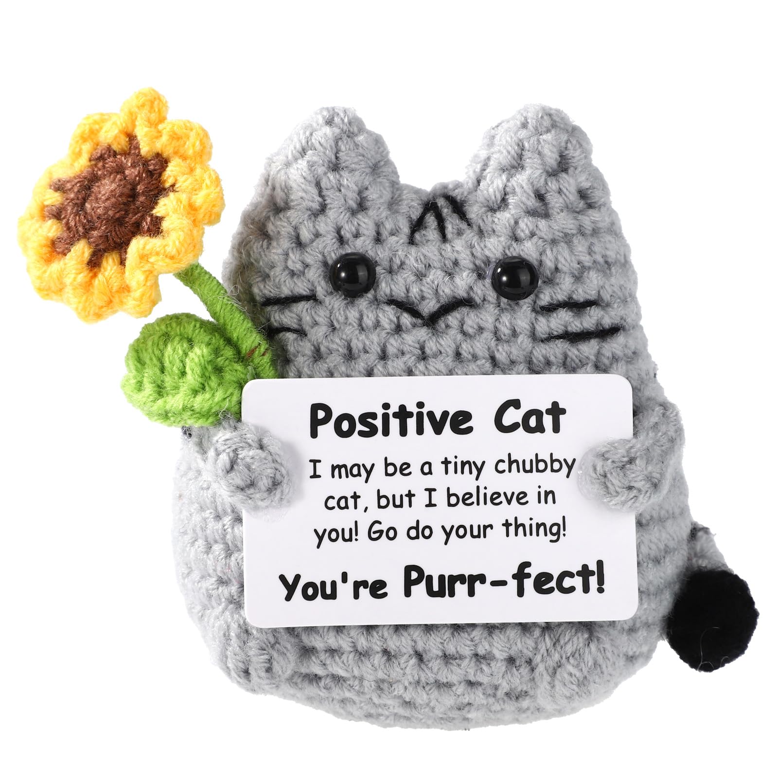 Amazon.com: Positive Cat Crochet, Cute Knitted Sunflower Gray