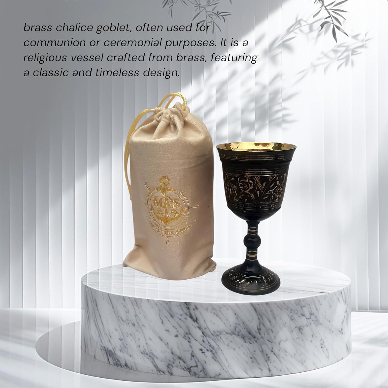 Handmade Brass Wine Goblet – Medieval Engraved Chalice Cup with Velvet Gift Box for Weddings, Parties & Home Décor – Collectible Antique-Style Drinking Cup