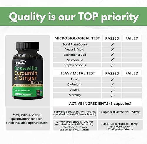 Miniatura 8 de Boswellia - Suplemento de extractos de jengibre de curcumina – Fuerte 95% curcuminoides píldoras de apoyo natural para movilidad y flexibilidad –