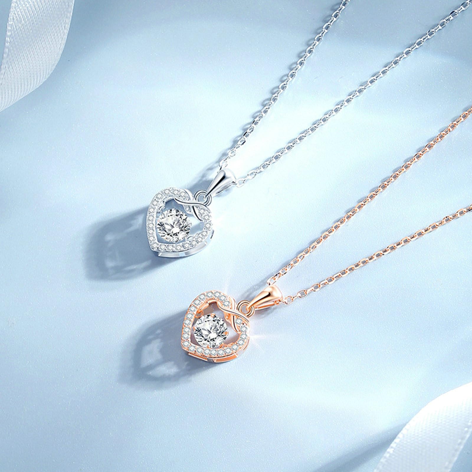 Wisiorek łańcuszek z białego złota próby 375 damski łańcuszek z wisiorkiem w kształcie serca z 5 mm moissanit topaz 0,5 ct i diament białe złoto łańcuszek damski 45 cm na wesele