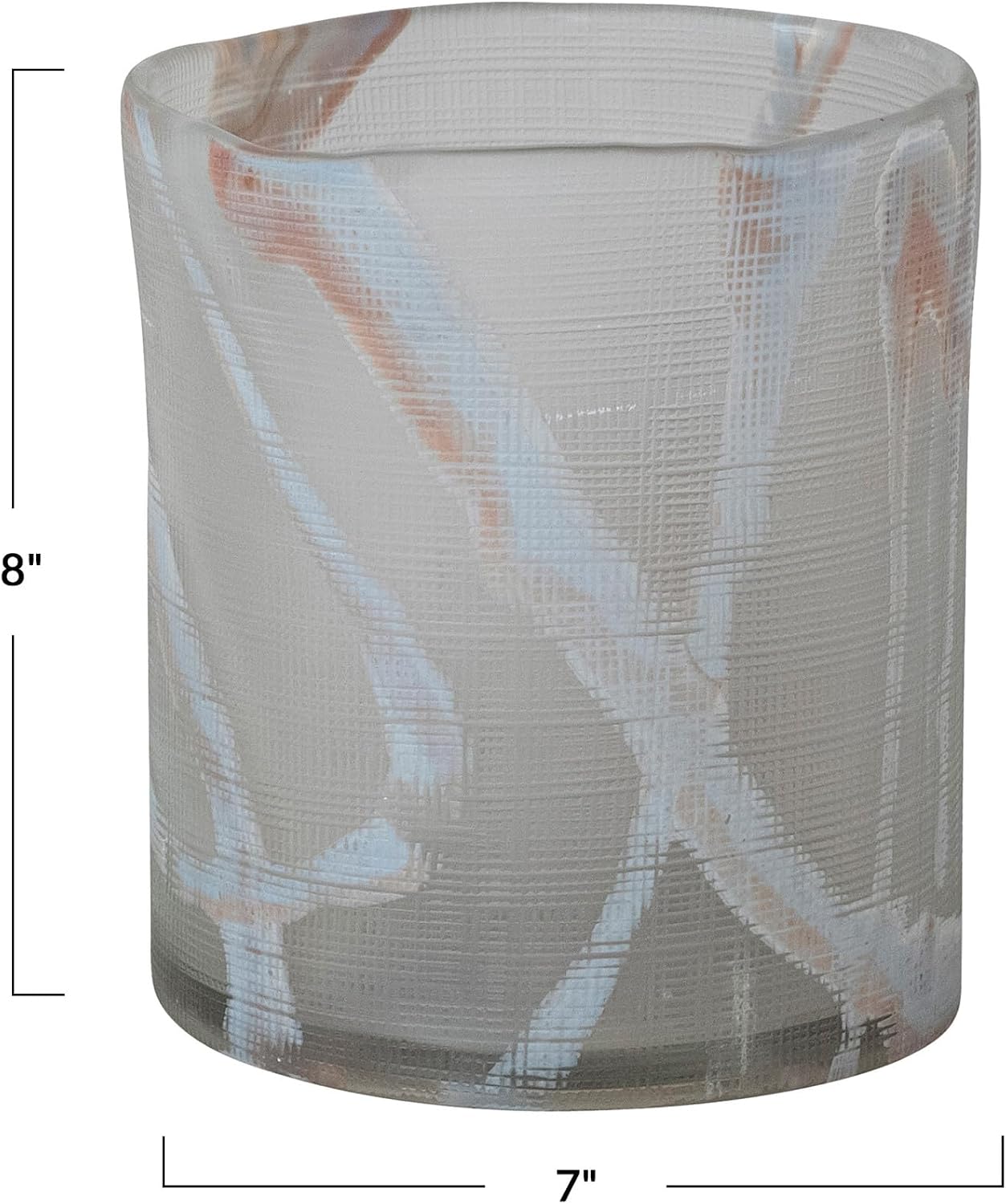 Creative Co-Op Large Textured Art Glass Vase, Multicolor Finish