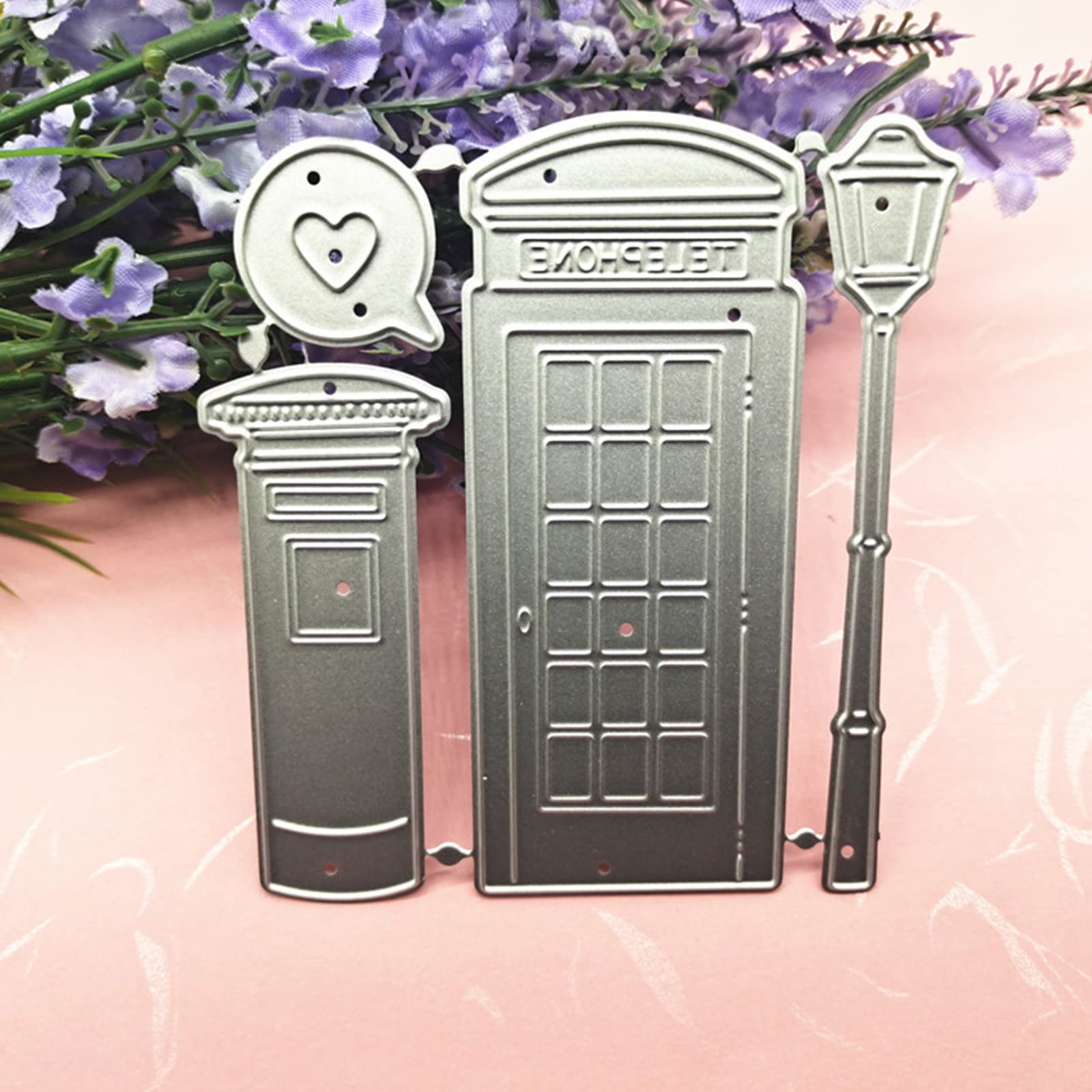 FackLOxc Fustelle in metallo per cabina telefonica creativa, stencil, scrapbooking, goffratura, carta, biglietti, album
