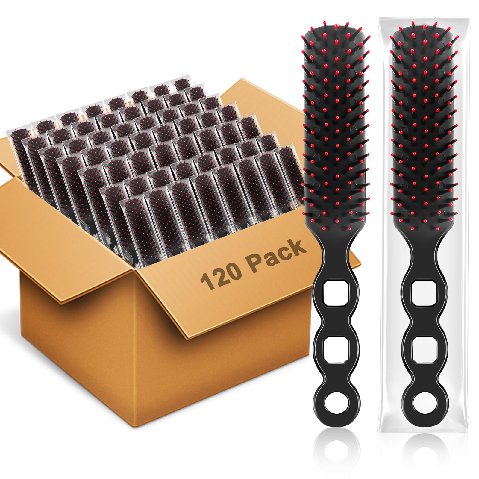 Cepillo para el cabello, 120 unidades, peines de regalo a granel, cepillos de pelo de viaje para mujeres y niñas, peine envuelto individualmente para cabello rizado, suministros de paquete de