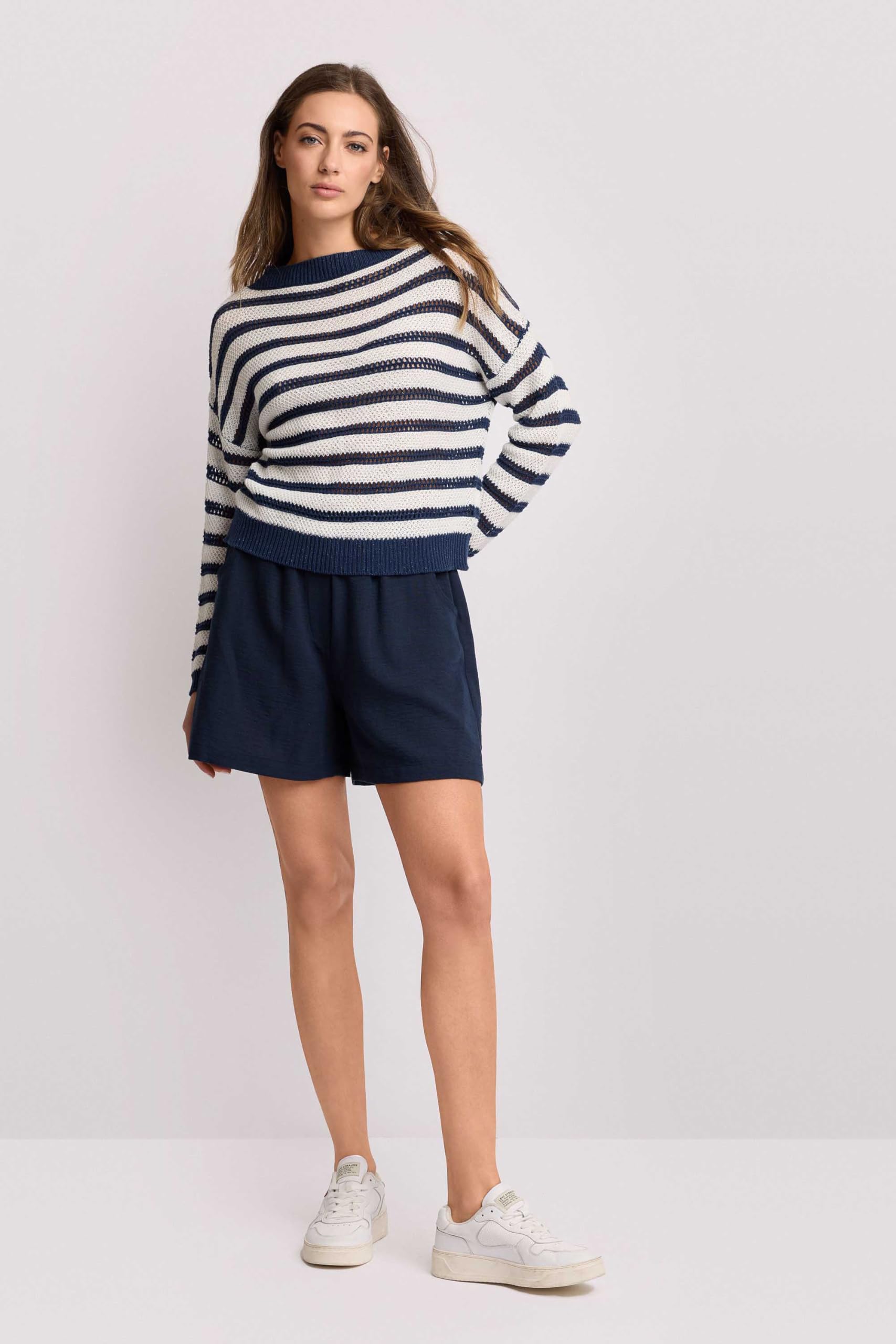 Kocca - Maglia a Maniche Lunghe a Righe Donna, Righe, Girocollo, Modello: P26PMA8335ABRI0000
