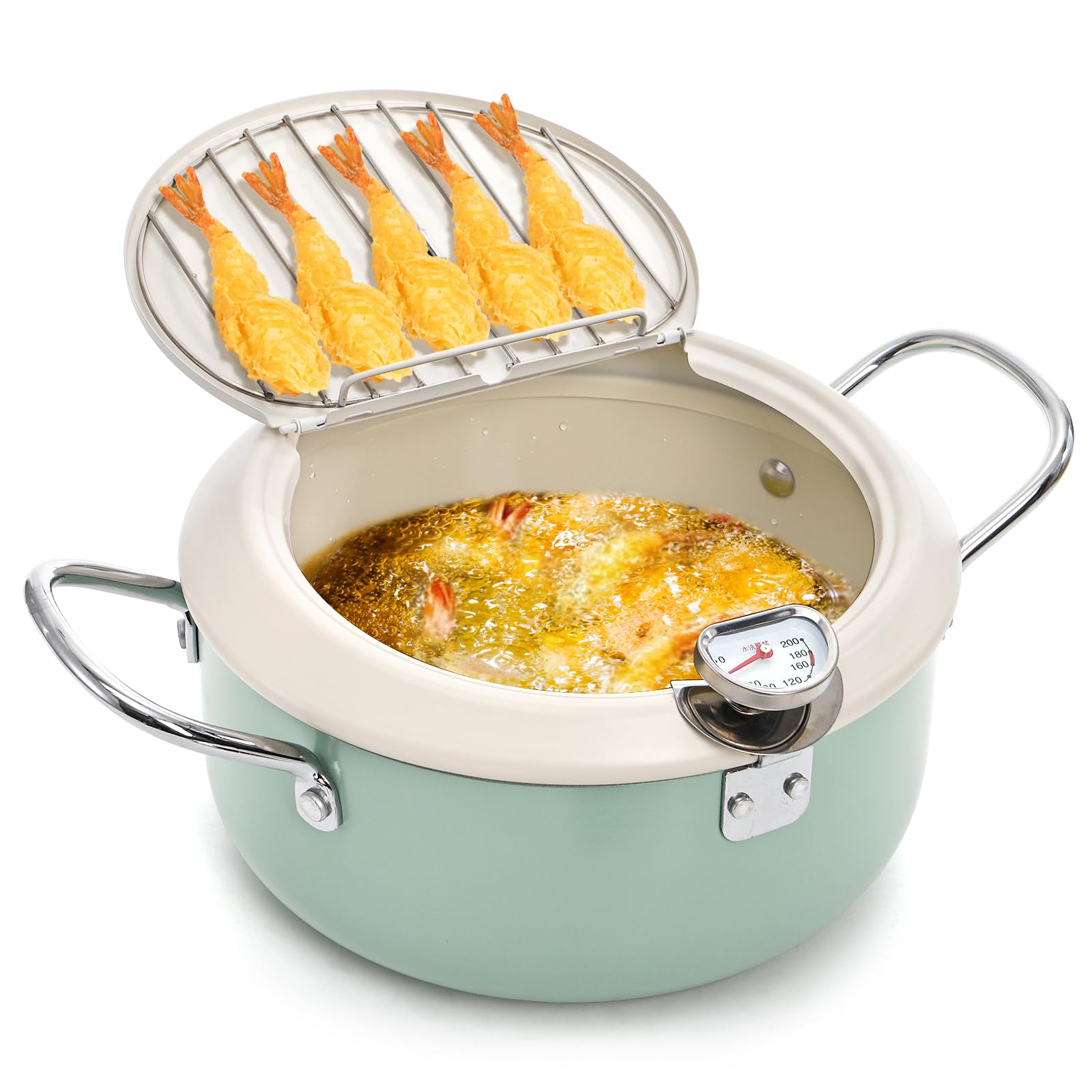 Amazon.com: ZOOFOX Deep Fryer Pot with Thermometer, Japanese