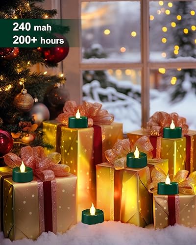 Miniatura 10 de Beichi Velas negras, paquete de 24 velas de té que funcionan con pilas, velas falsas sin llama parpadeantes, velas LED de Halloween para decoración