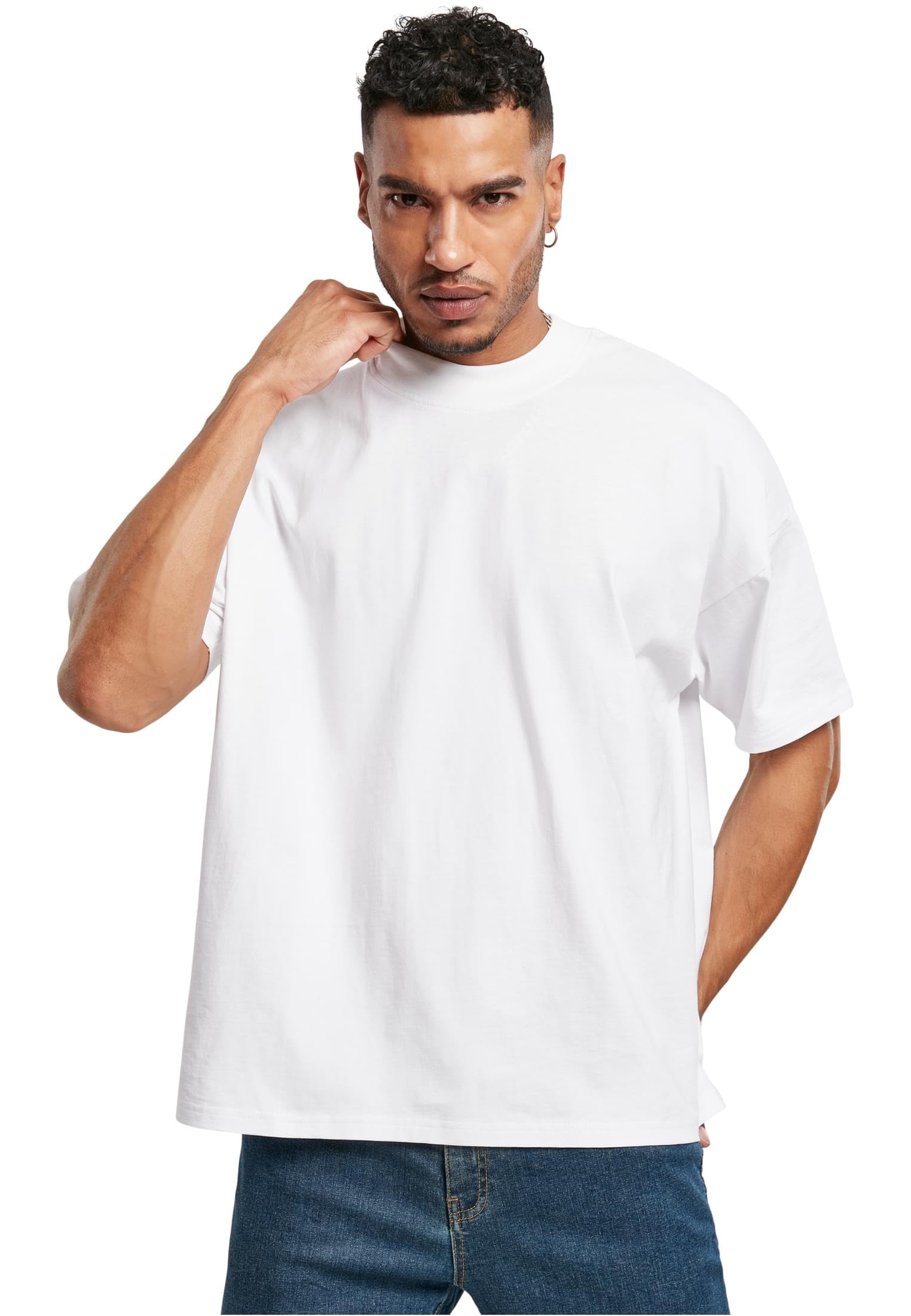Urban Classics Men's Oversized Mock Neck tee T-Shirt, White, XXXXX-Large