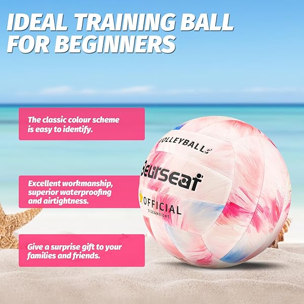 Beurseaf Palla da Pallavolo, Pallone da pallavolo, Pallone Beach Volley Soft Touch Volleyball - 5