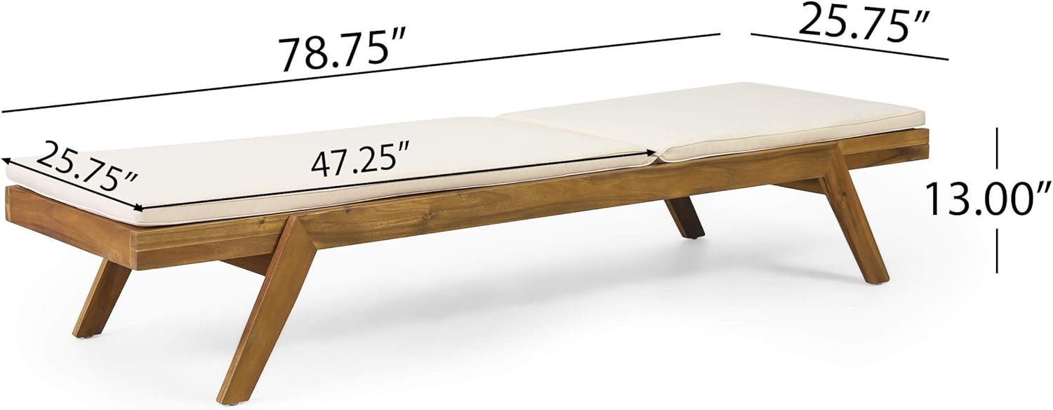 Christopher Knight Home 314842 Caily Chaise Lounge Set, Teak Finish + Cream : Everything Else