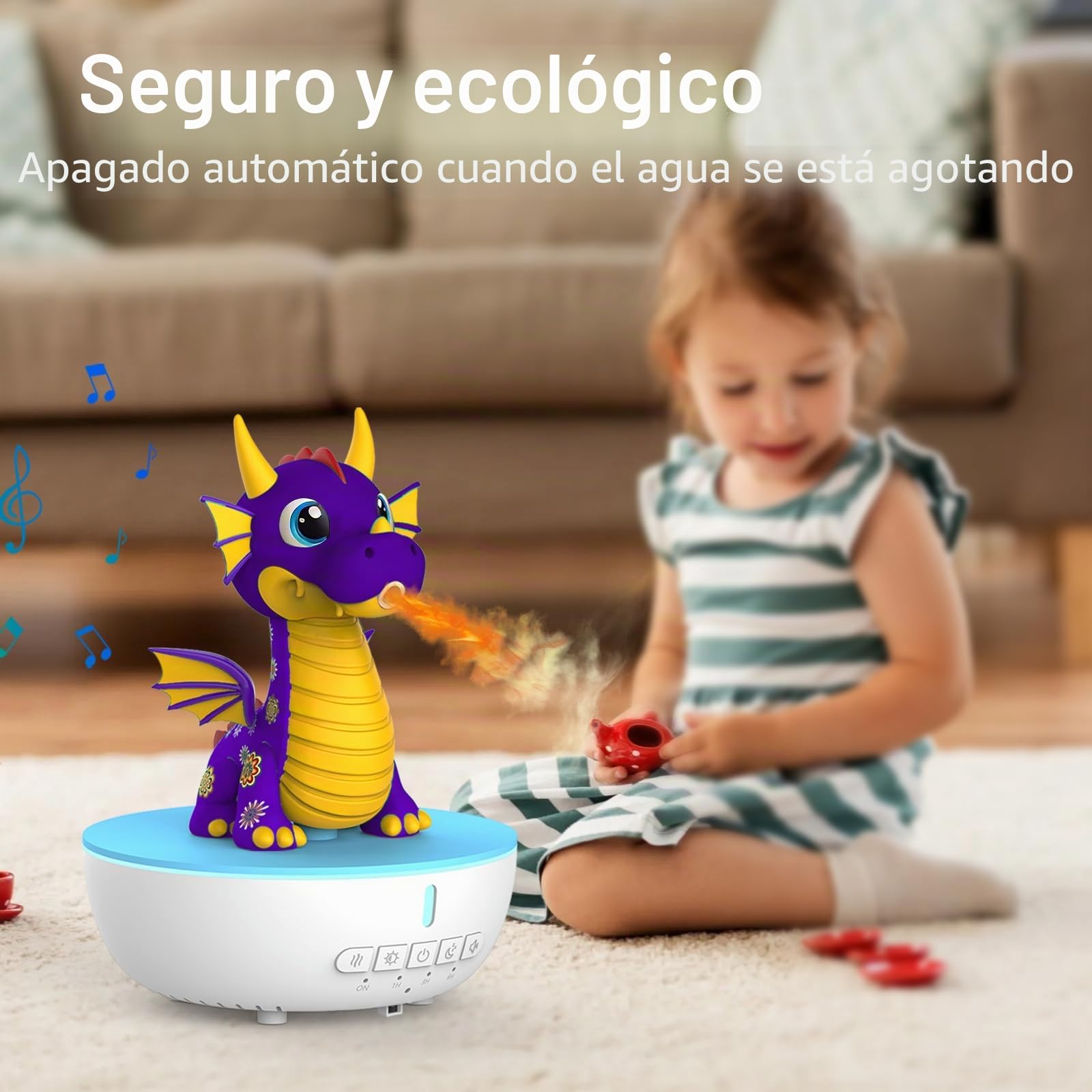 Diffusor de Aromas con Ruido Blanco, Humidificador para Niños de 200 ml con Mando a Distancia y Función de Temporizador 1/3/6 H, Diffusor de Aceites Esenciales para Dormitorio (Morado)