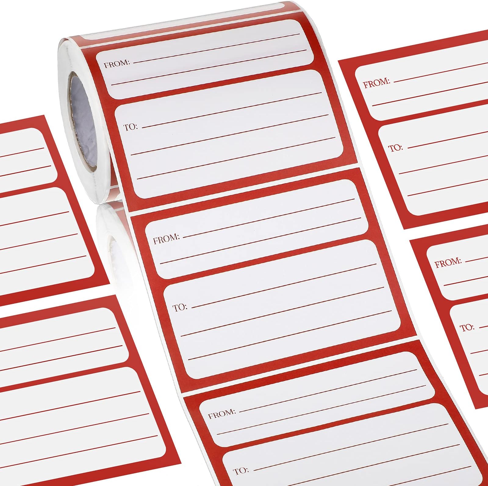 250 Pieces 3 x 4 Inch from/to Address Mailing Labels Self Adhesive Mailing Labels Stickers Return Postage Address for Package School, Home,Office, White and Red