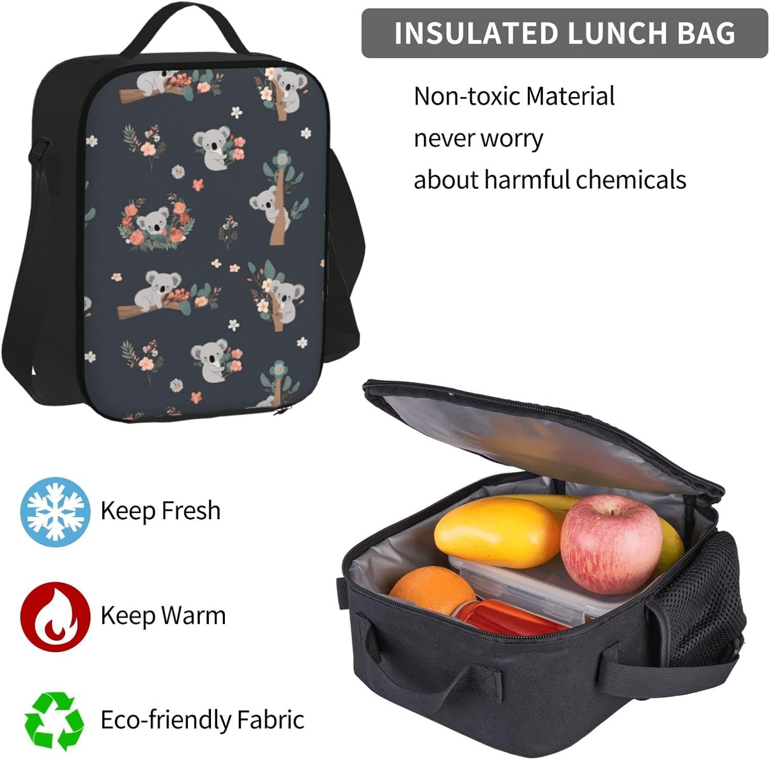 Dujiea Cute Koala Kids Backpack Set 3 Piece Student Back To School Book Bag with Shouder Bag Pencil Case for Boys Girls 1-6th Grade - Image 5