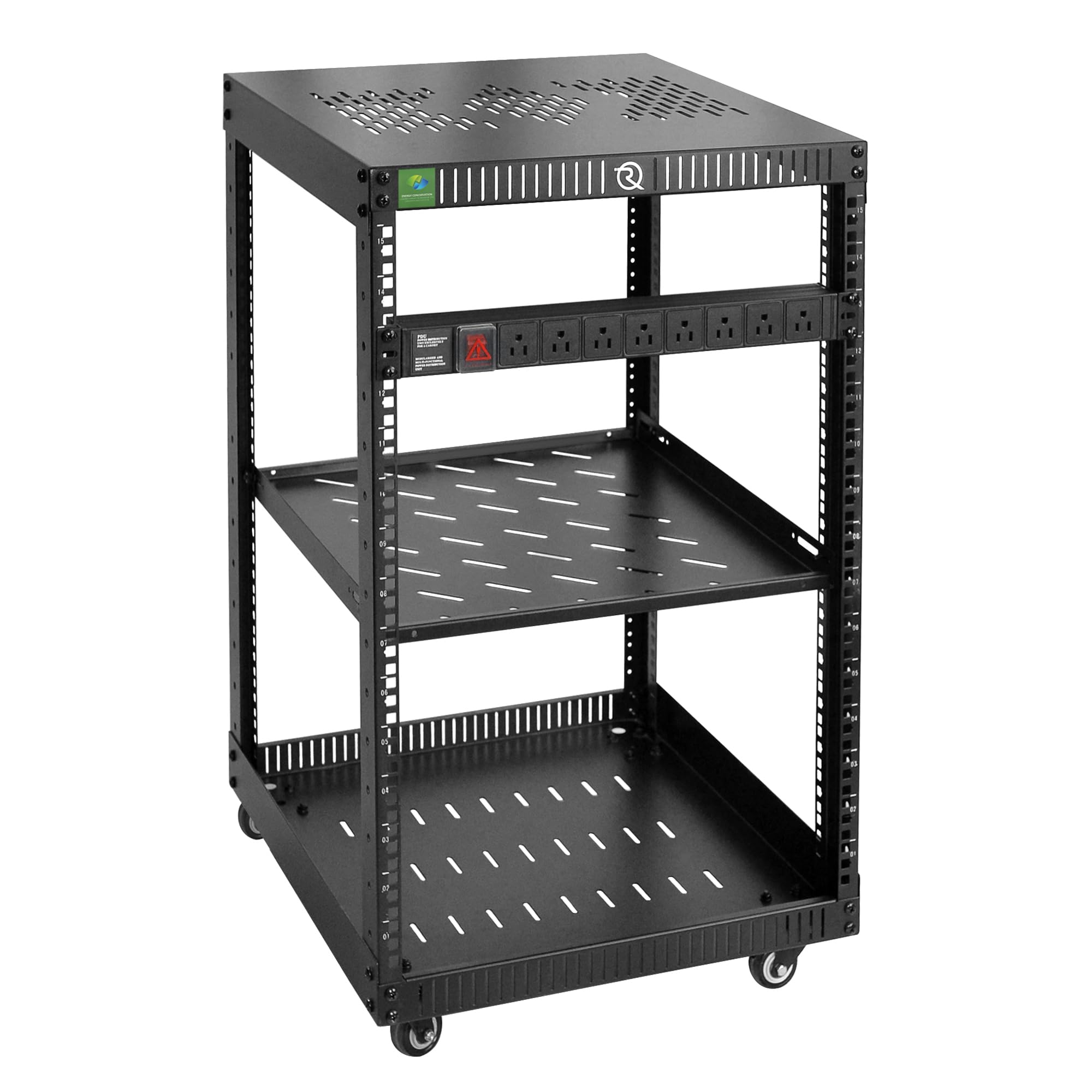 Amazon.co.jp: RIVECO 15U ネットワークラック 強化トップカバー付き