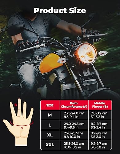 Miniatura 5 de KEMIMOTO Guantes de motocicleta para hombre, guantes de conducción con pantalla táctil con nudillos duros para deportes al aire libre en
