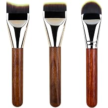 Foundation Makeup Brush Set, Agoder Premium Synthetic Brushes for Blending Liquid Cream Flat Foundation Concealer Brushes Face Loose Powder Professional Travel Makeup Kit for Face 3 Pcs