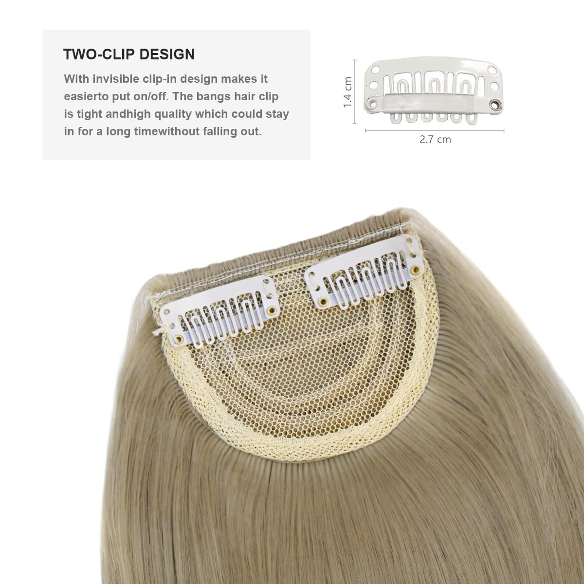 BUYOGET Clip in Fringe Hair Extension Natural Deep Blonde Straight Fake fringe Clip on Bangs Hair Clip for Women - Image 4