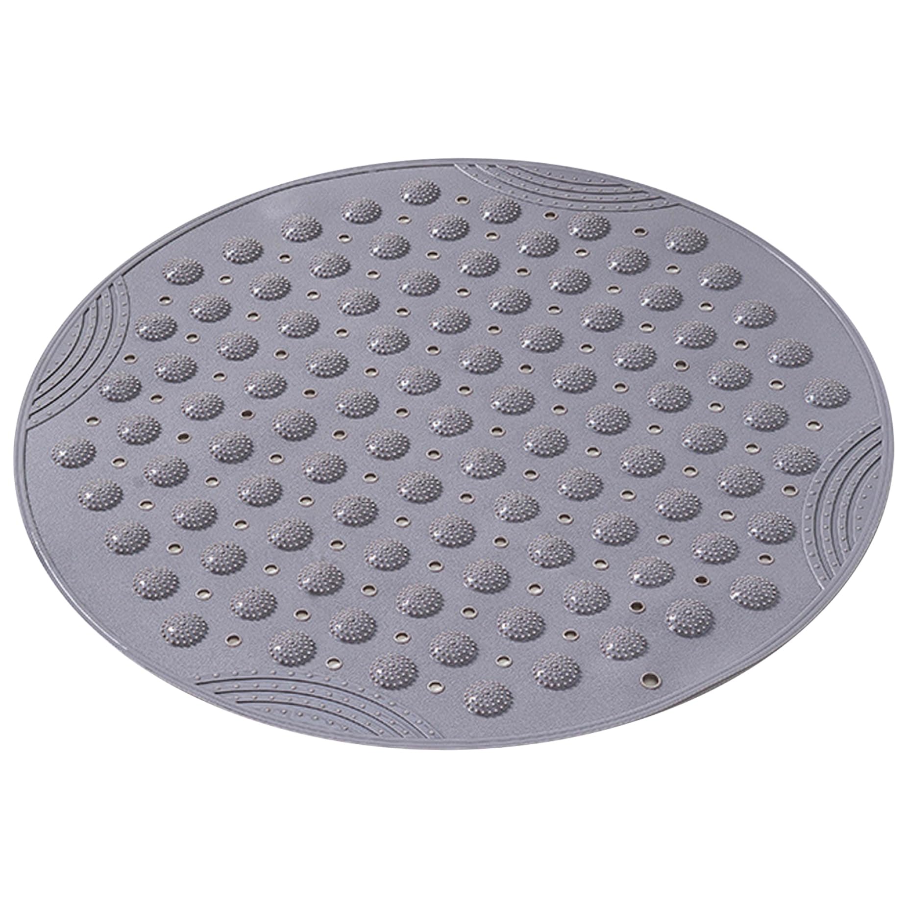 Tapis de douche rond anti-glisse avec trou drainage central pour sol glissant