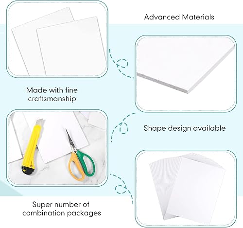 Miniatura 5 de Paquete de 20 tableros de espuma de 16 x 20 x 3/16 pulgadas, tablero de póster blanco grande a granel para manualidades, enmarcado, exhibición de