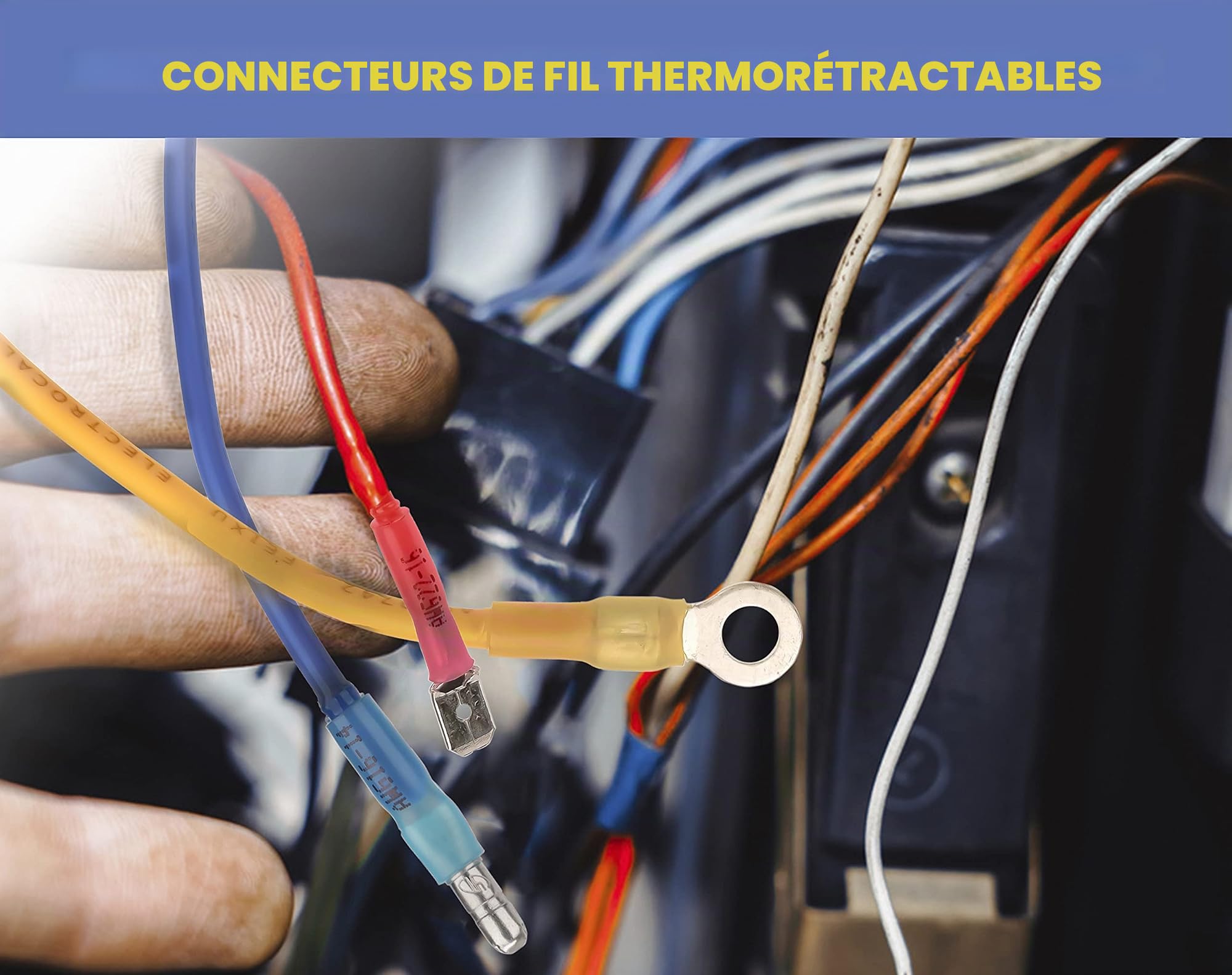 haisstronica Lot de 260 connecteurs thermorétractables mâle/femelle 22-10 AWG | Déconnexion rapide pour service de composants, joint adhésif 3:1, câblage de bateau et de haut-parleur, connecteurs de fils