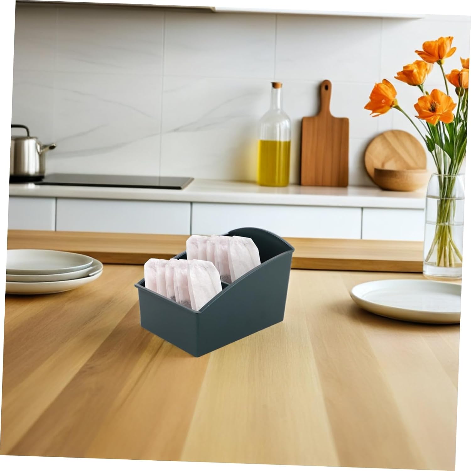 3 Compartment Sugar Packet Holder Plastic Coffee Condiment Organizer