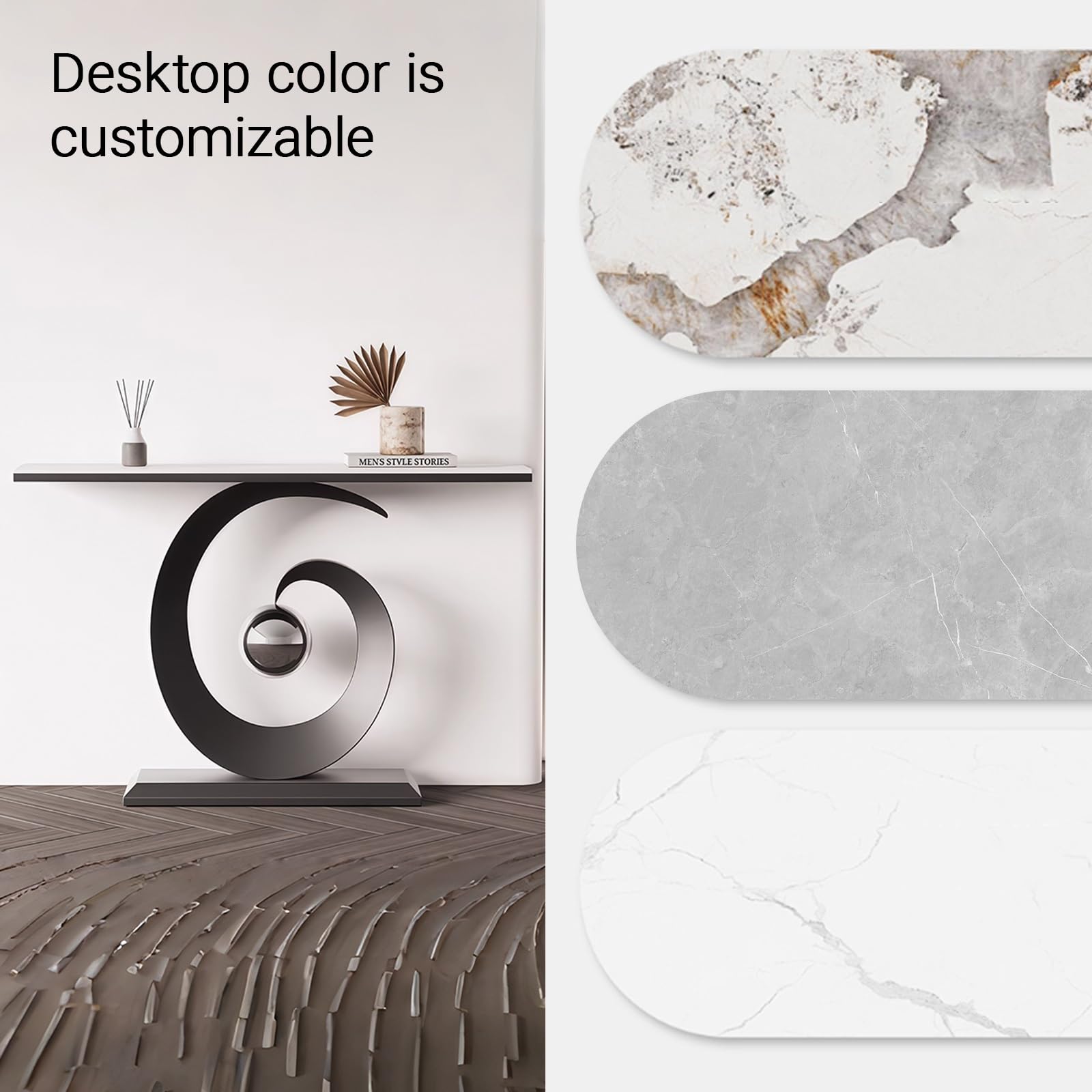 Consola para Entrada,Moderna Mesa de Entrada,Mesa Estrecha con Estructura de Metal,Mesa de Entrada con Base de círculo,para Recibidor Sala de Estar(Gold+Brown,150cm/59)