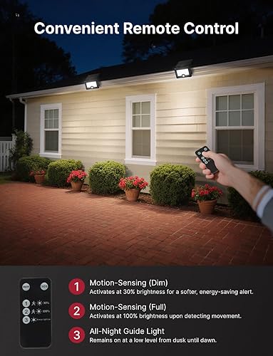 Miniatura 4 de Luces solares con sensor de movimiento, iluminación de seguridad impermeable para exteriores, para calle, patio, jardín, estacionamiento, paquete de