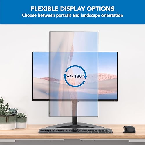 Miniatura 7 de Mount-It! Soporte de monitor para escritorio, soporte de monitor individual independiente para pantallas de 21.5 a 32 pulgadas, soporte VESA