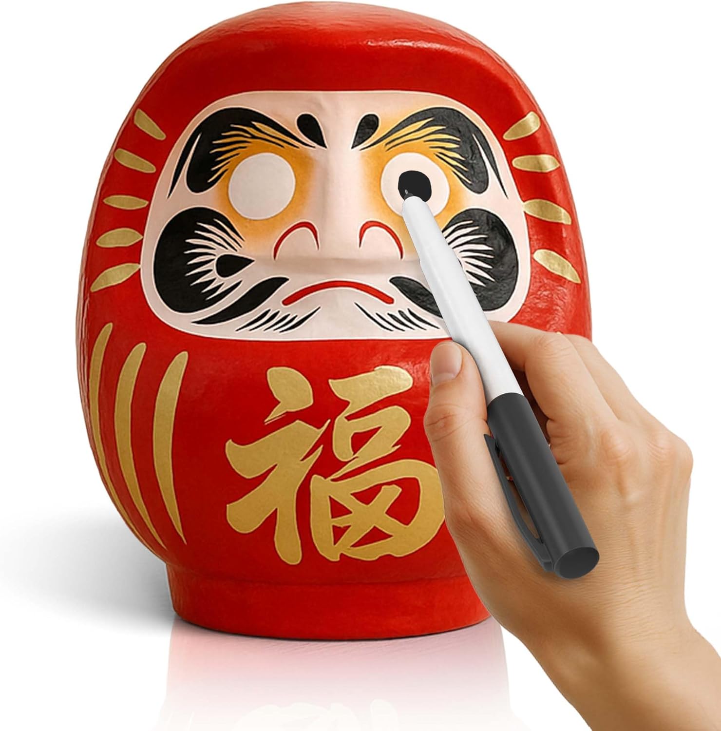 Daruma Doll – Red 9cm / 3.5 inch Height – Good Luck Japanese Goal Setting & Dharma Zen Spirit Lucky Charm Decoration Gift – Traditional Authentic Japanese Decor & Ornaments – Size 1 – Made in Japan Daruma Doll – Red 9cm / 3.5 inch Height – Good Luck Japanese Goal Setting & Dharma Zen Spirit Lucky Charm Decoration Gift – Traditional Authentic Japanese Decor & Ornaments – Size 1 – Made in Japan