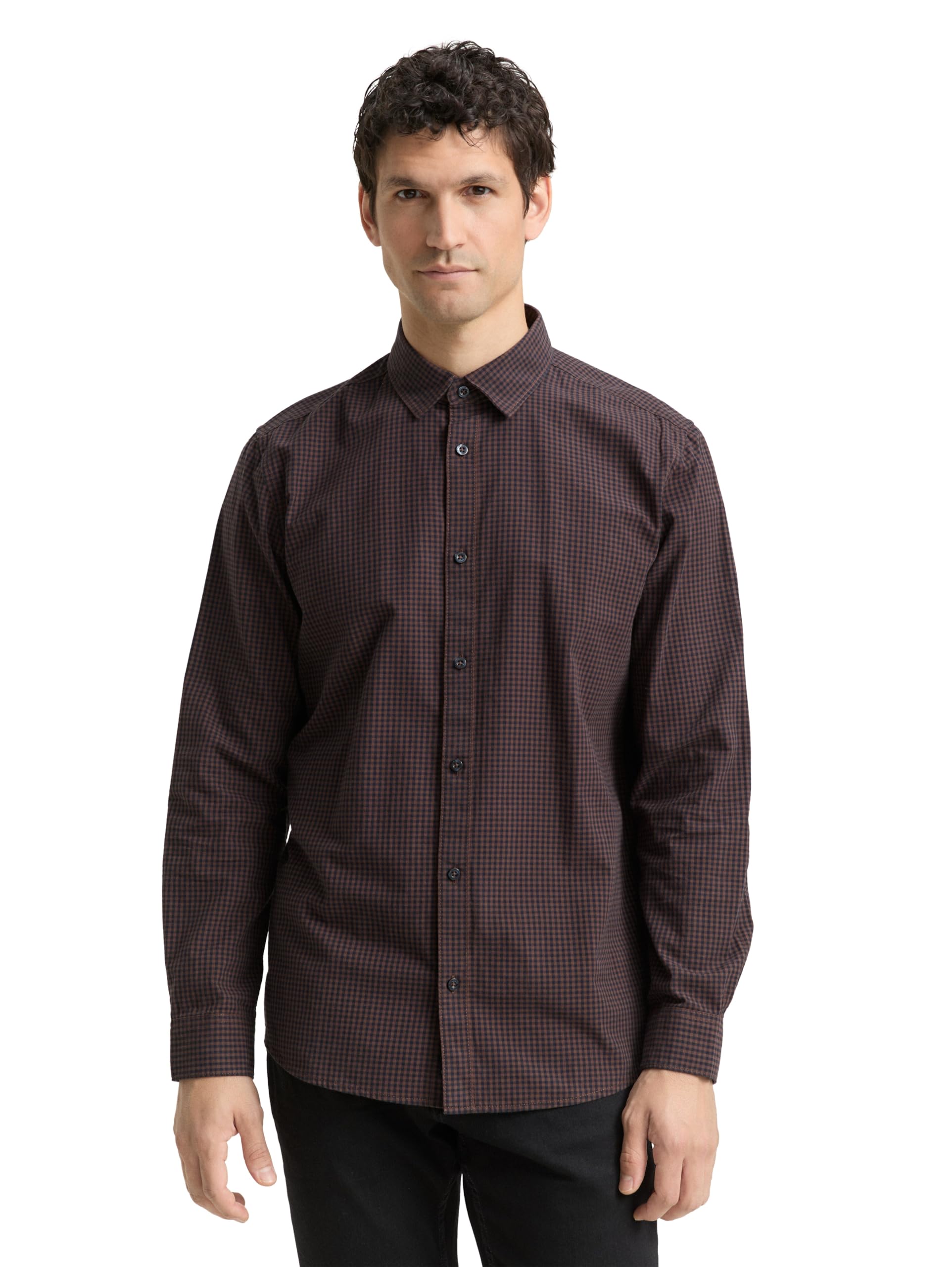 TOM TAILOR Herren Regular Fit Hemd mit Karomuster