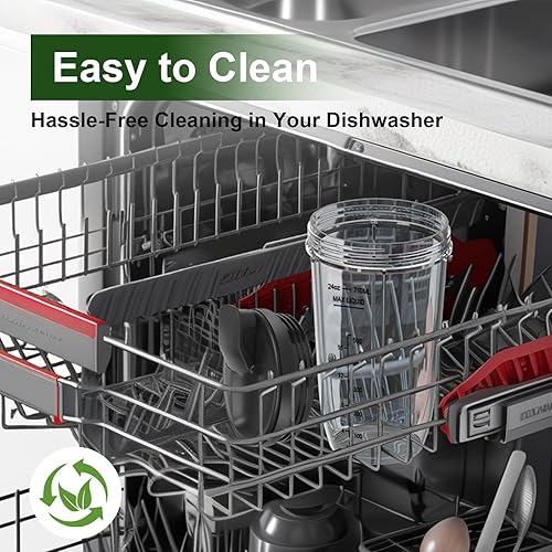 Miniatura 8 de Vasos de licuadora de repuesto para Ninja, vasos de licuadora Ninja de 24 onzas con tapas para llevar compatibles con Ninja BN401, BL450, BL456,