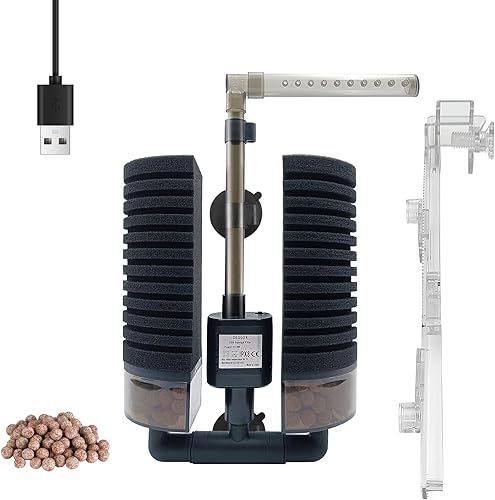Filtro de esponja de acuario de 20 a 55 galones con bomba, filtro de esponja de alimentación USB para camarones Betta Axolotl Betta Nano Fish Tank,