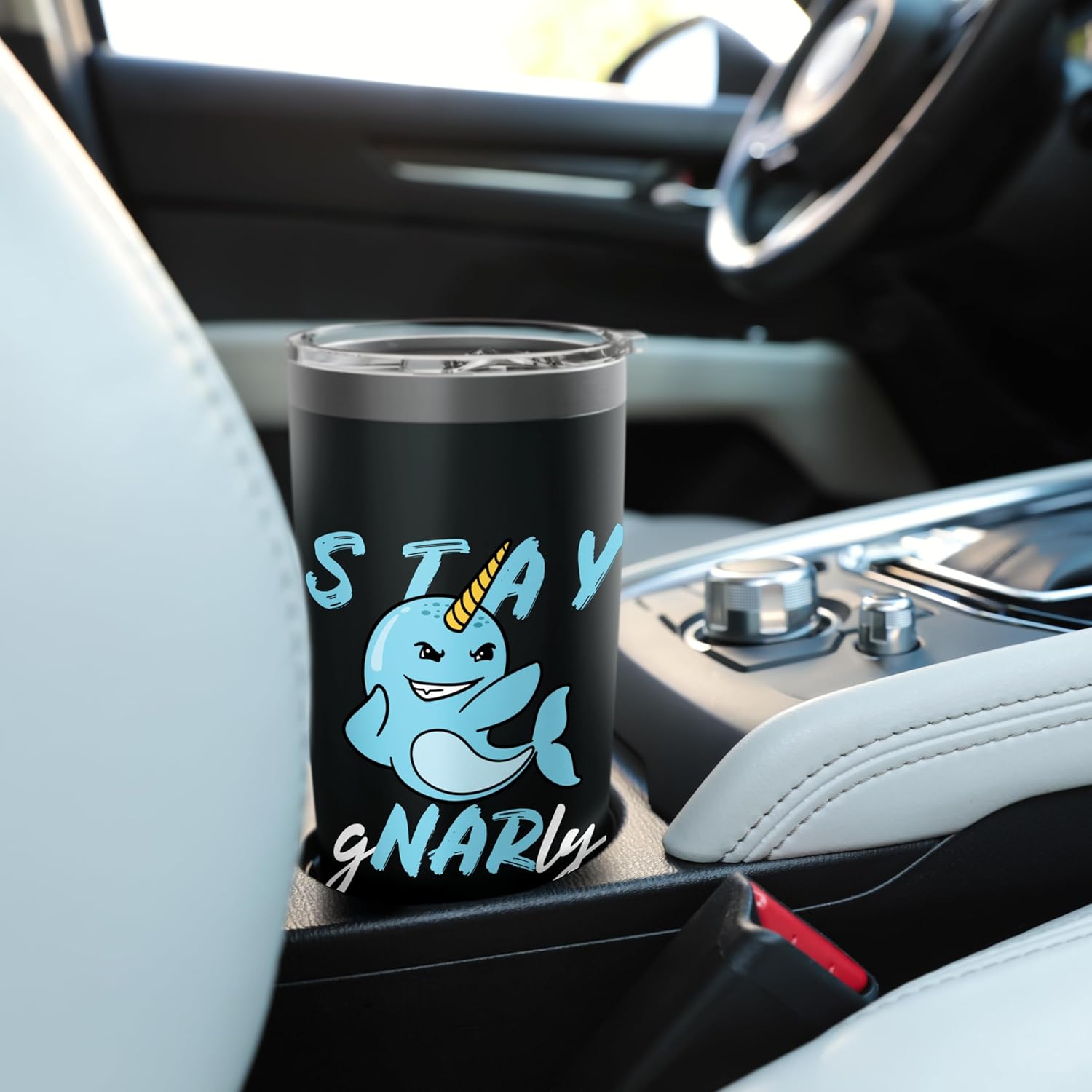 Stay Gnarly Cute Narwhal Stainless Steel Insulated Tumbler - Image 6