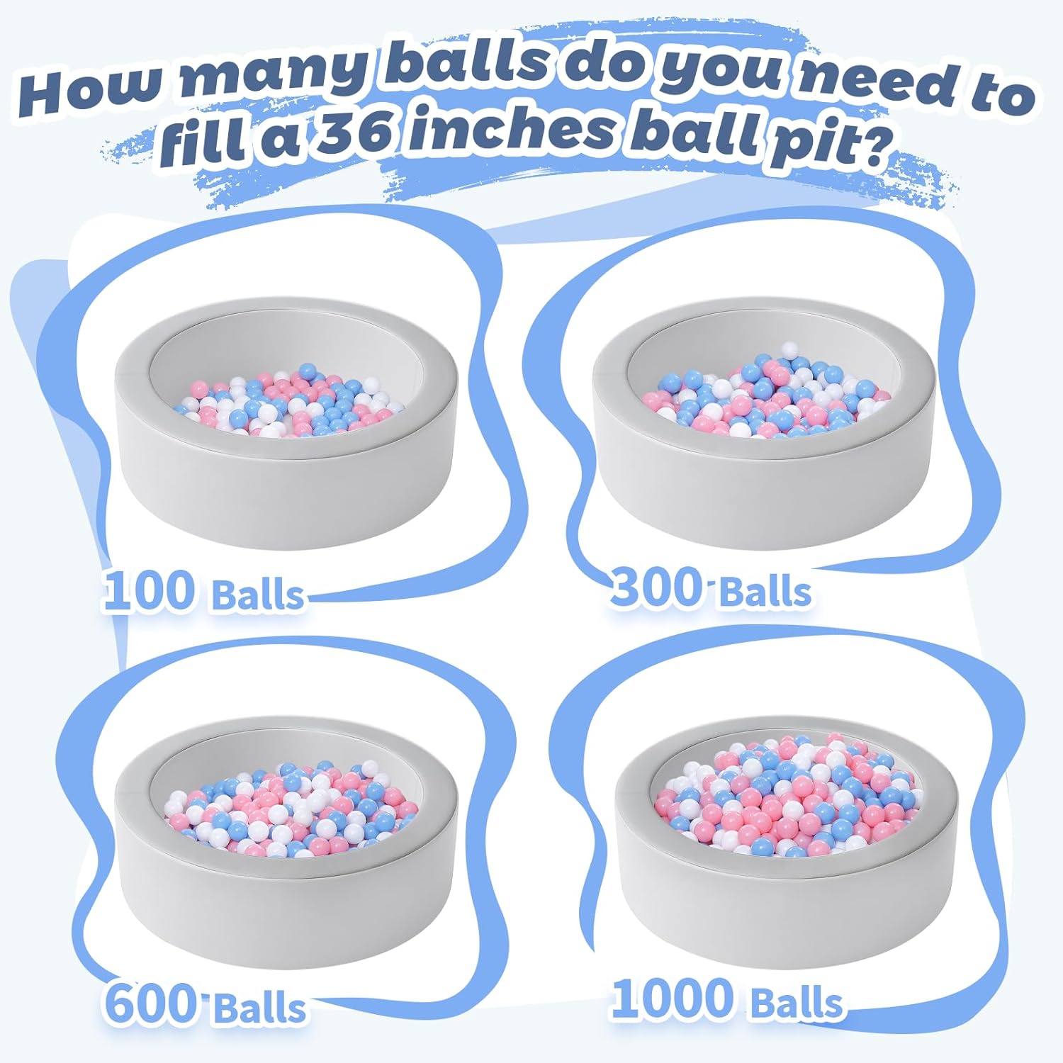 Leather Foam Ball Pit for Toddlers: Waterproof Baby Ball Pit with Soft Memory Foam - Large Soft-Play Set Baby Playpen Indoor Outdoor Games - Ideal Gifts Toys for Boys and Girls (Upgraded Round)