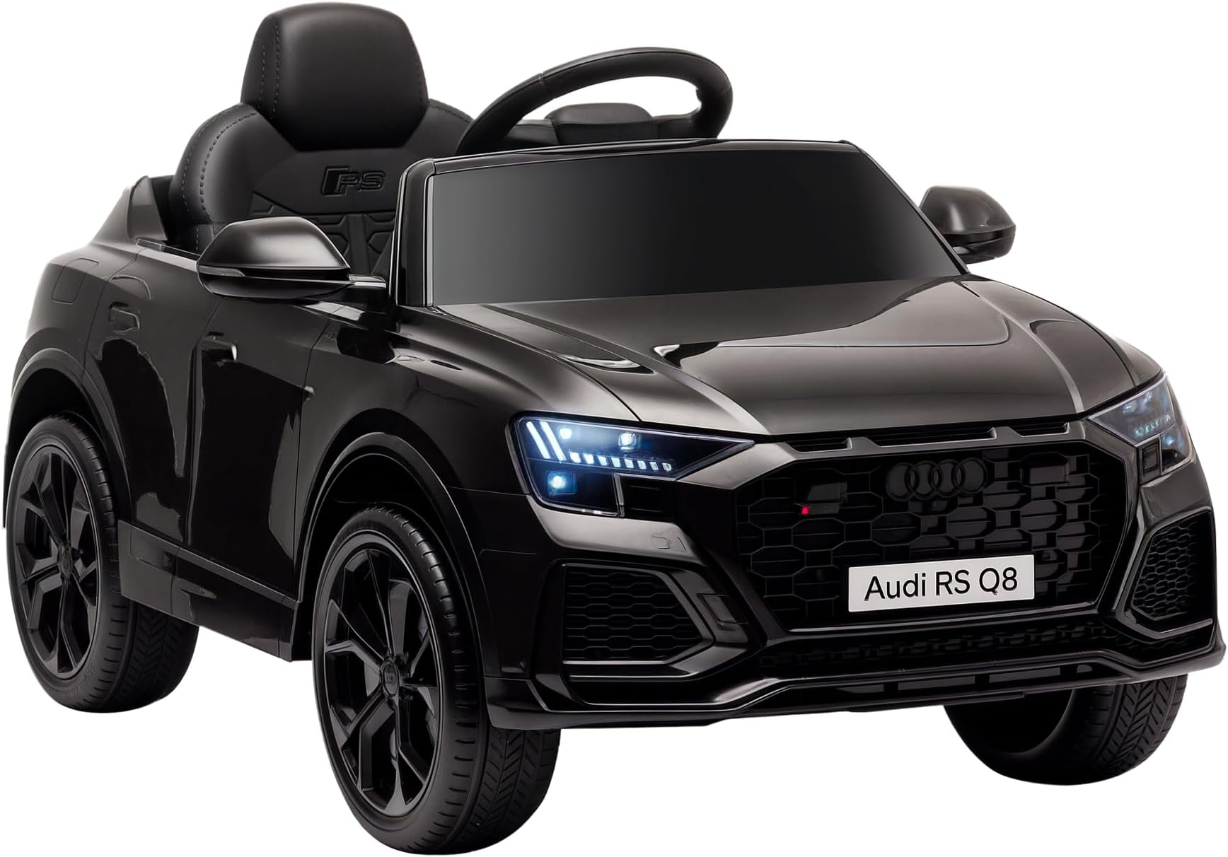 HOMCOM Audi RS Q8 Licensed Electric Car for Kids, 6V Kids' Electric Ride on with Remote Control, 7Ah Big Battery, Lights Bluetooth, Music USB, for 3-5 Years Old, Black