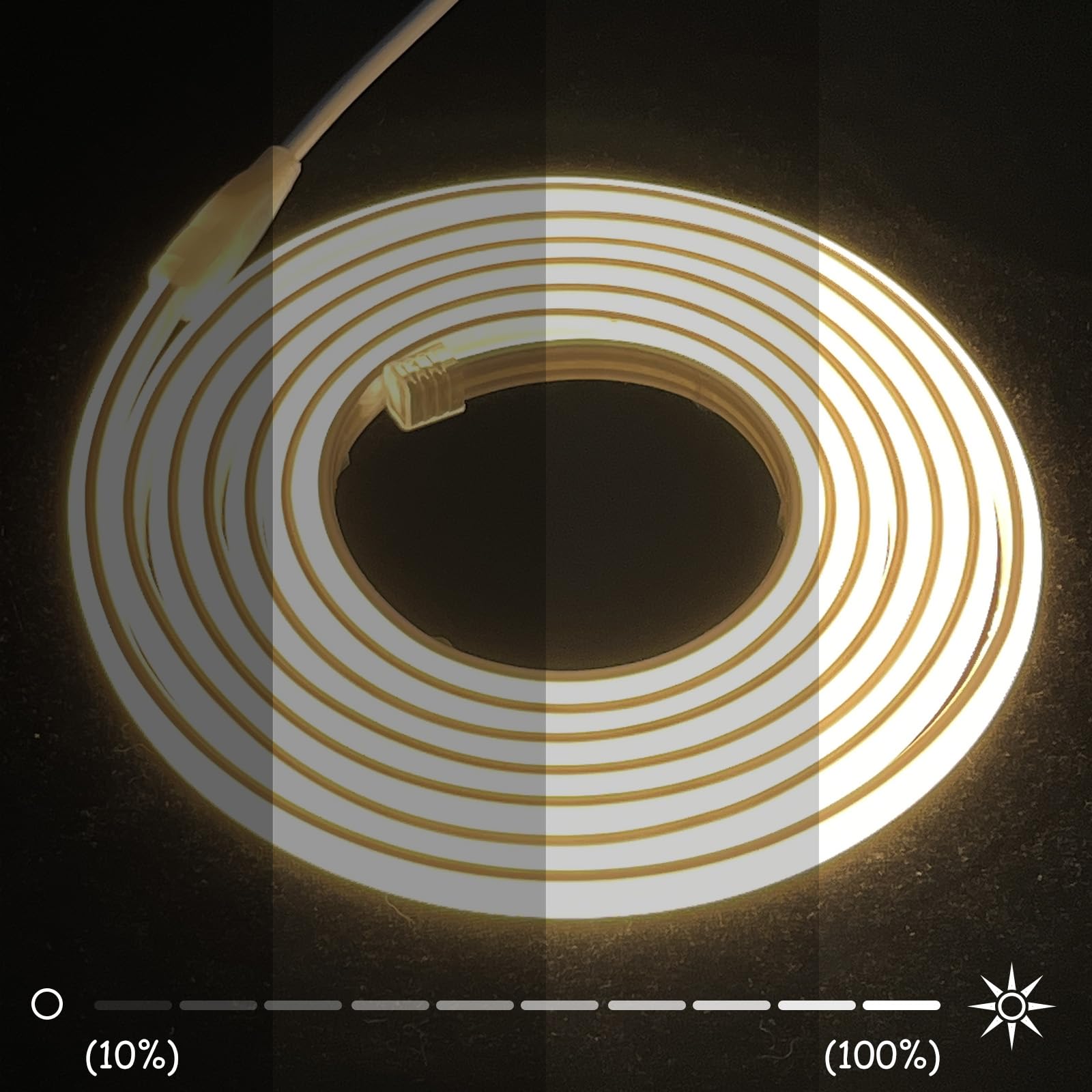 Ruban LED COB 220V IP65 avec Gradateur, Bande Flexible(3000K, 8M)
