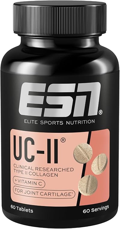 ESN Kollagen Typ II, 60 Tabletten für 2 Monate Vorrat, mit UC-II Kollagen und Vitamin C - made in Germany