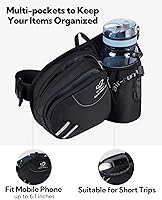 Vista 5 de Waterfly - Cangurera de senderismo con soporte para botella de agua para hombres y mujeres, para correr y pasear al perro, para iPhone 8 Plus