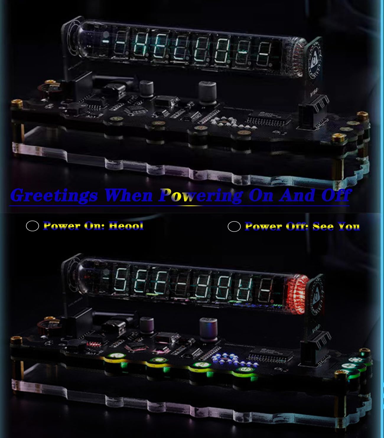 Amazon.co.jp: JLBopqaz ニキシーチューブクロック、Iv-18 RGB時計